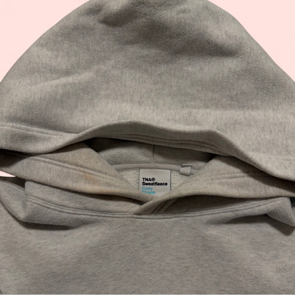 Aritzia CozyFleece Perfect Hoodie Heather Cloud White - Picture 2 of 5